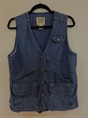 1980s Denim Utility Vest - size M